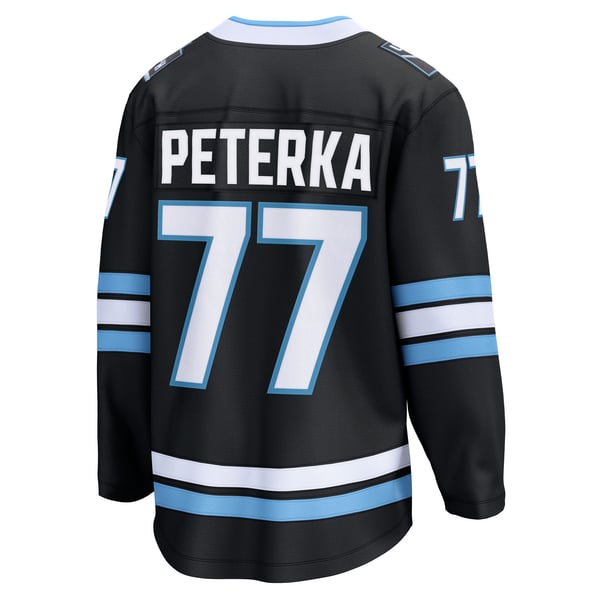 Men's Utah Mammoth JJ Peterka Fanatics Black Home Breakaway Jersey - Image 4
