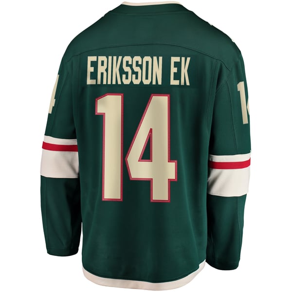 Men's Minnesota Wild Joel Eriksson Ek Fanatics Green Breakaway Jersey - Image 4