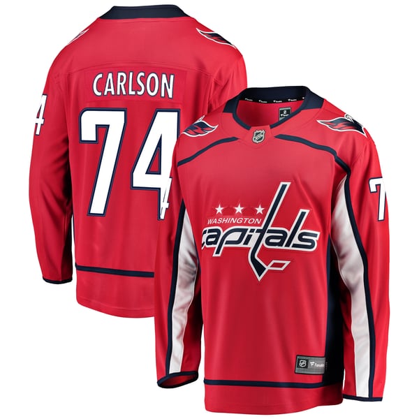 Men's Washington Capitals John Carlson Fanatics Red Home Breakaway Player Jersey - Image 1