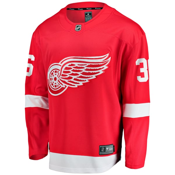 Men's Detroit Red Wings John Gibson Fanatics Red Home Breakaway Jersey - Image 3