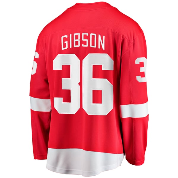 Men's Detroit Red Wings John Gibson Fanatics Red Home Breakaway Jersey - Image 4