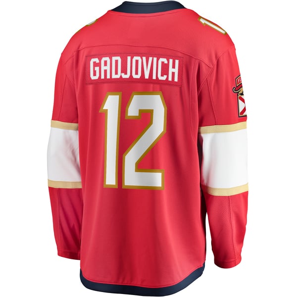 Men's Florida Panthers Jonah Gadjovich Fanatics Red  Premier Breakaway Player Jersey - Image 4
