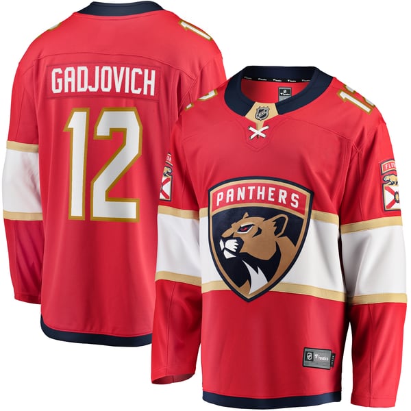 Men's Florida Panthers Jonah Gadjovich Fanatics Red  Premier Breakaway Player Jersey - Image 1