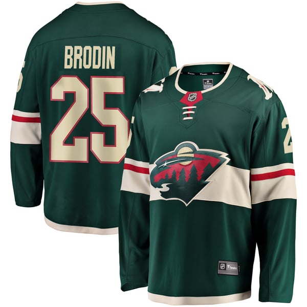 Men's Minnesota Wild Jonas Brodin Fanatics Green Breakaway Jersey - Image 2