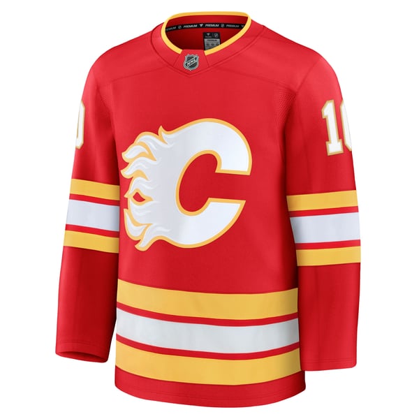 Men's Calgary Flames Jonathan Huberdeau Fanatics Red Home Premium Jersey - Image 3