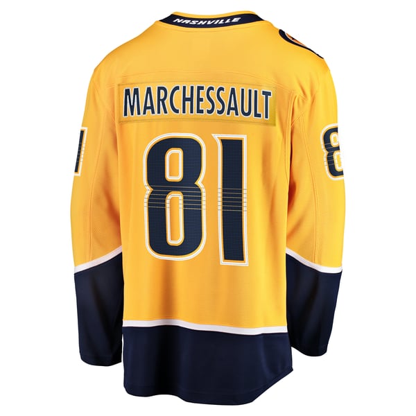 Men's Nashville Predators Jonathan Marchessault Fanatics Gold Home Premier Breakaway Player Jersey - Image 4