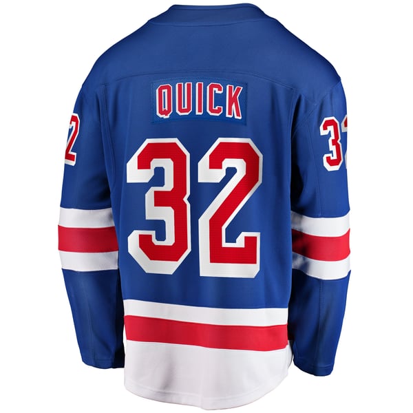 Men's New York Rangers Jonathan Quick Fanatics Blue Home Breakaway Jersey - Image 4