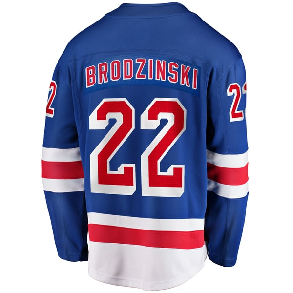 Men's New York Rangers Jonny Brodzinski Fanatics Blue Home Premier Breakaway Player Jersey - Image 4
