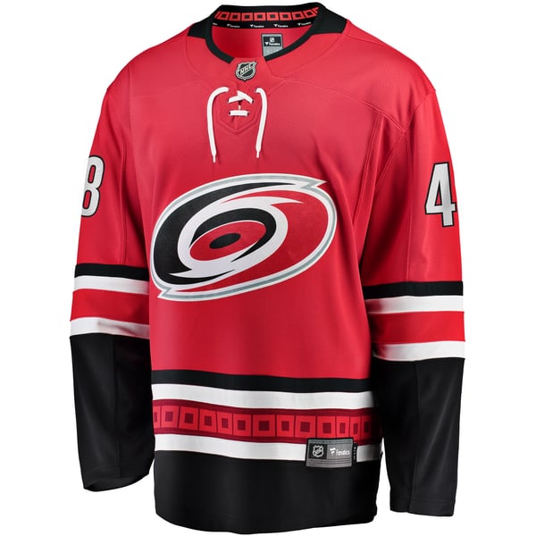 Men's Carolina Hurricanes Jordan Martinook Fanatics Red Alternate Breakaway Player Jersey - Image 3