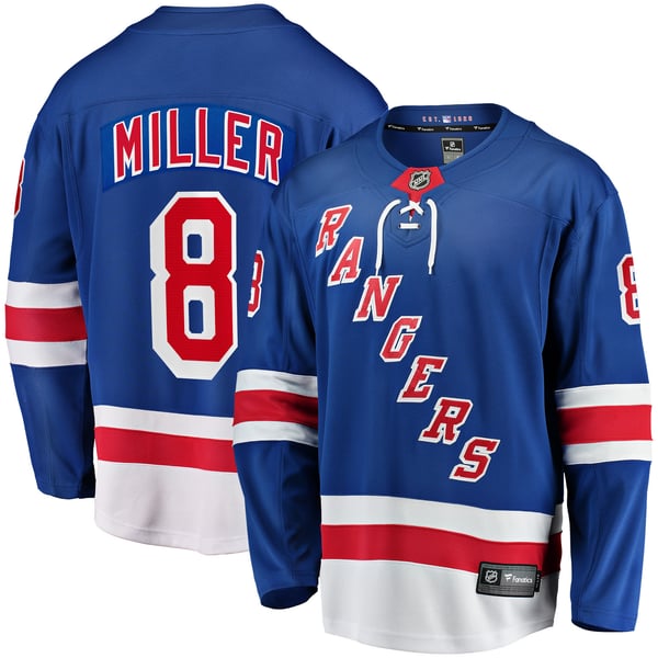 Men's New York Rangers J.T. Miller Fanatics Blue Home Breakaway Jersey - Image 1
