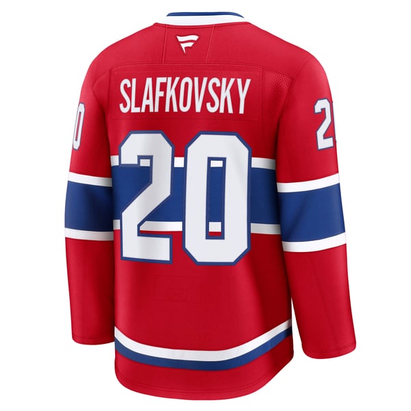 Men's Montreal Canadiens Juraj Slafkovsky Fanatics Red  Premium Jersey - Image 4