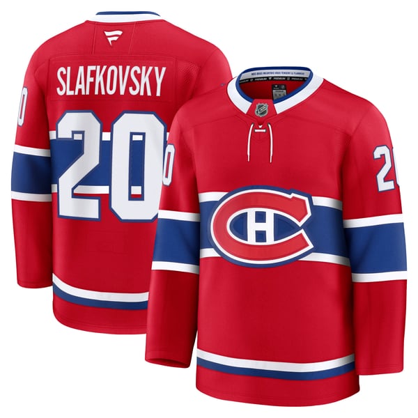 Men's Montreal Canadiens Juraj Slafkovsky Fanatics Red  Premium Jersey - Image 1