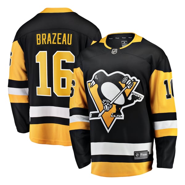 Men's Pittsburgh Penguins Justin Brazeau Fanatics Black Home Breakaway Jersey - Image 1