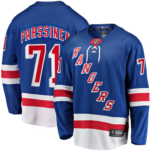 Men's New York Rangers Juuso Parssinen Fanatics Blue Home Breakaway Jersey - Image 2