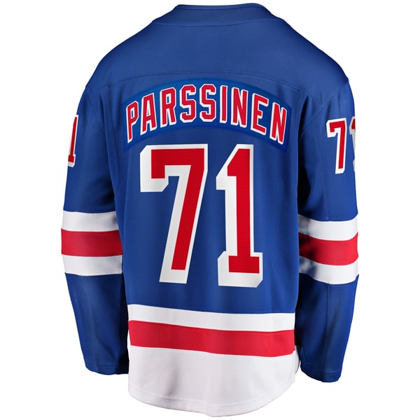 Men's New York Rangers Juuso Parssinen Fanatics Blue Home Breakaway Jersey - Image 4