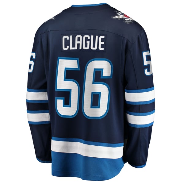 Men's Winnipeg Jets Kale Clague Fanatics Navy Home Breakaway Jersey - Image 4