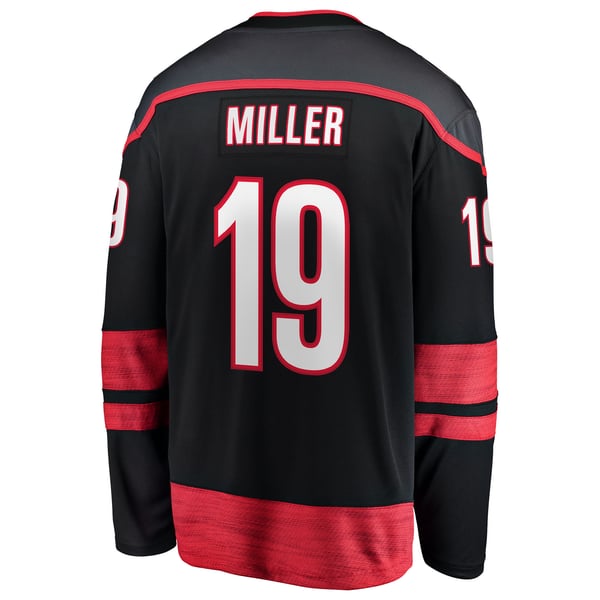 Men's Carolina Hurricanes K'Andre Miller Fanatics Black Home Breakaway Jersey - Image 4