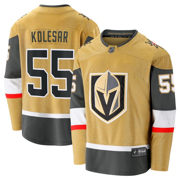 Men's Vegas Golden Knights Keegan Kolesar Fanatics Gold Home Breakaway Jersey - Image 1