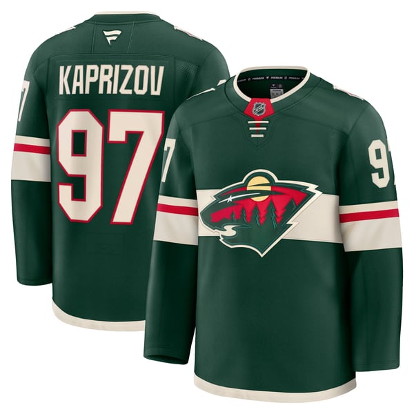 Men's Minnesota Wild Kirill Kaprizov Fanatics Green Home Premium Jersey - Image 2