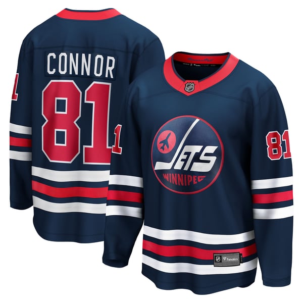 Men's Winnipeg Jets Kyle Connor Fanatics Navy Alternate Breakaway Jersey - Image 2