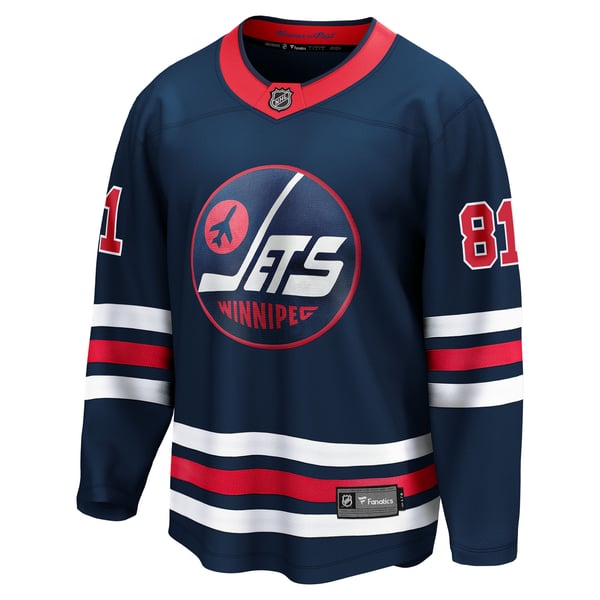 Men's Winnipeg Jets Kyle Connor Fanatics Navy Alternate Breakaway Jersey - Image 3
