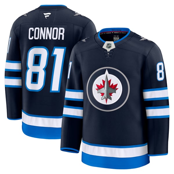 Men's Winnipeg Jets Kyle Connor Fanatics Navy Home Premium Jersey - Image 2