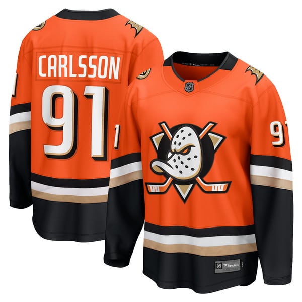 Men's Anaheim Ducks Leo Carlsson Fanatics Orange Home Breakaway Jersey