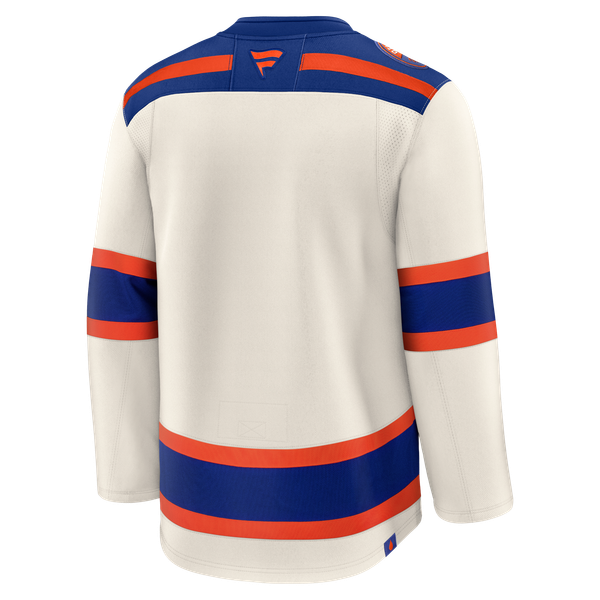 Men's Edmonton Oilers Fanatics Light Beige Alternate Premium Jersey - Image 4