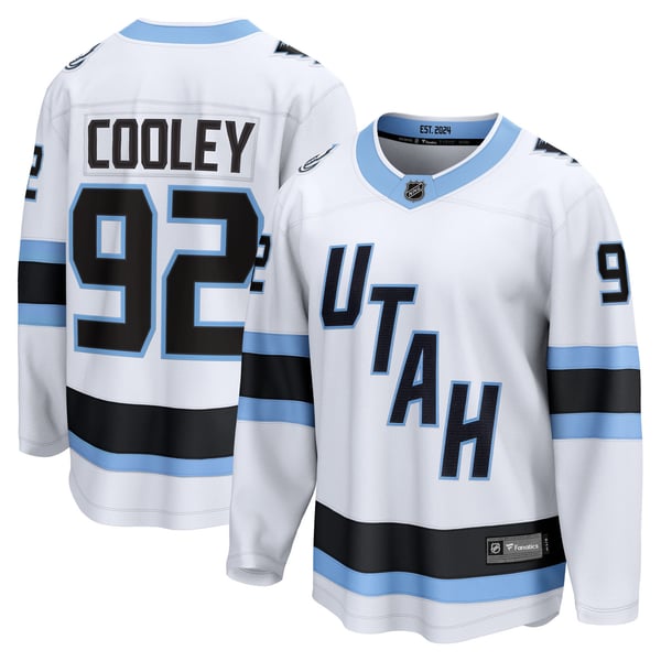 Men's Utah Mammoth Logan Cooley Fanatics White Away Breakaway Player Jersey - Image 2