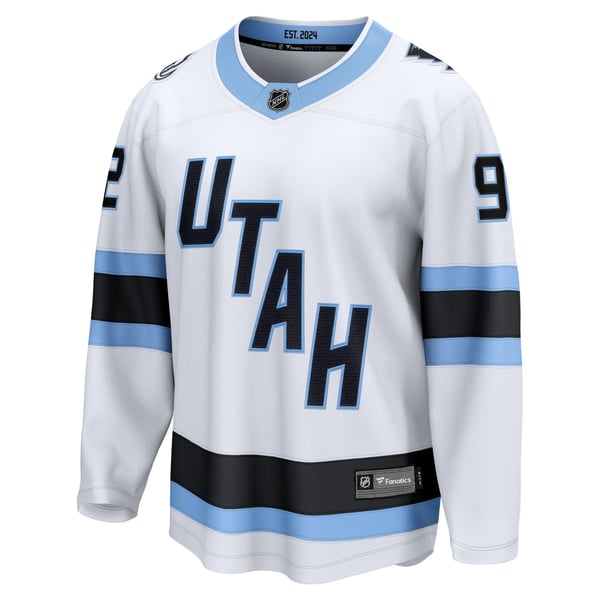 Men's Utah Mammoth Logan Cooley Fanatics White Away Breakaway Player Jersey - Image 3
