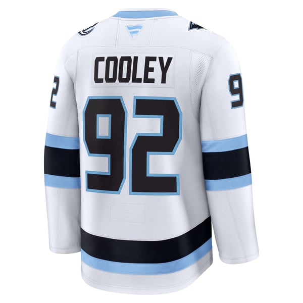 Men's Utah Mammoth Logan Cooley Fanatics White Away Premium Player Jersey - Image 4