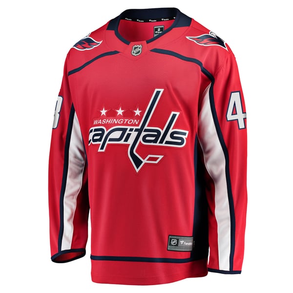 Men's Washington Capitals Logan Thompson Fanatics Red Home Premier Breakaway Player Jersey - Image 3