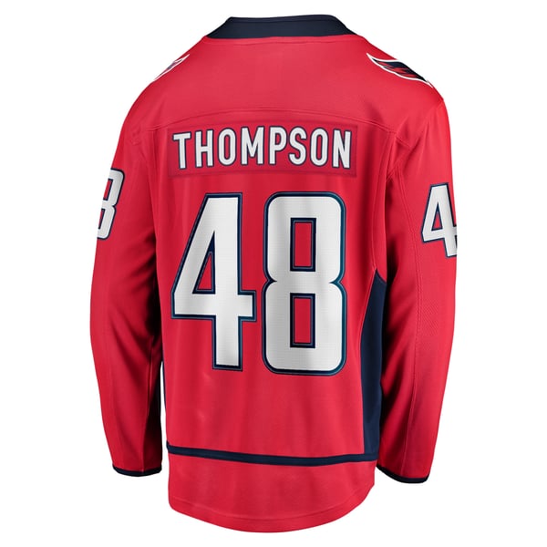 Men's Washington Capitals Logan Thompson Fanatics Red Home Premier Breakaway Player Jersey - Image 4