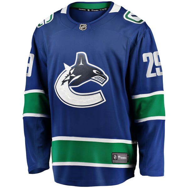 Men's Vancouver Canucks Marcus Pettersson Fanatics Blue Home Breakaway Jersey - Image 3