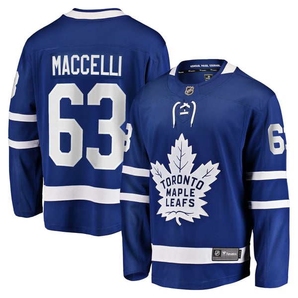 Men's Toronto Maple Leafs Matias Maccelli Fanatics Blue Home Breakaway Jersey - Image 2