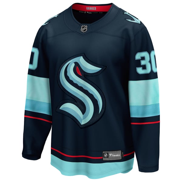 Men's Seattle Kraken Matt Murray Fanatics Deep Sea Blue Home Breakaway Jersey - Image 3