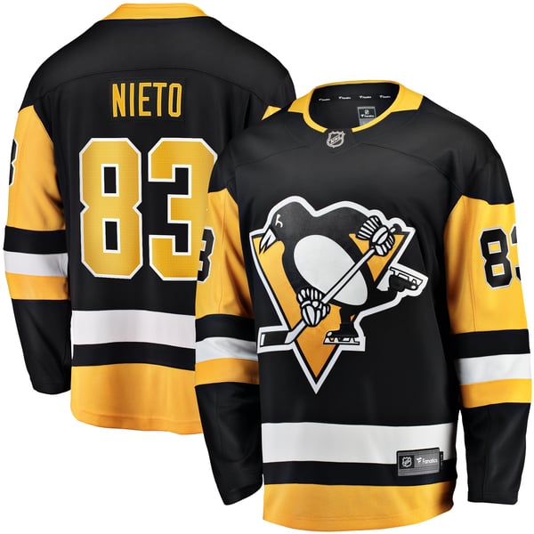 Men's Pittsburgh Penguins Matt Nieto Fanatics Black Home Breakaway Jersey - Image 2