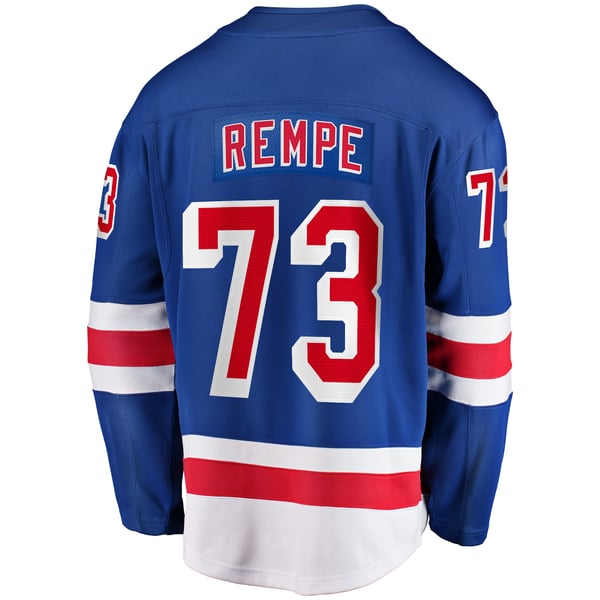 Men's New York Rangers Matt Rempe Fanatics Blue Home Breakaway Jersey - Image 4
