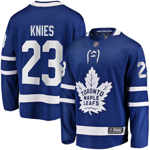 Men's Toronto Maple Leafs Matthew Knies Fanatics Blue Home Premier Breakaway Player Jersey - Image 2