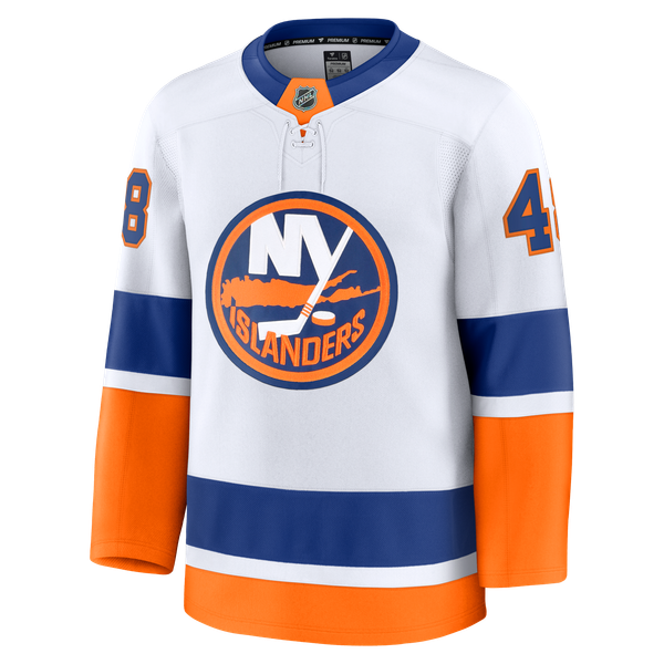 Men's New York Islanders Matthew Schaefer Fanatics White Away Premium Jersey - Image 3