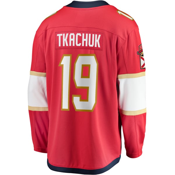 Men's Florida Panthers Matthew Tkachuk Fanatics Red Home Breakaway Player Jersey - Image 4