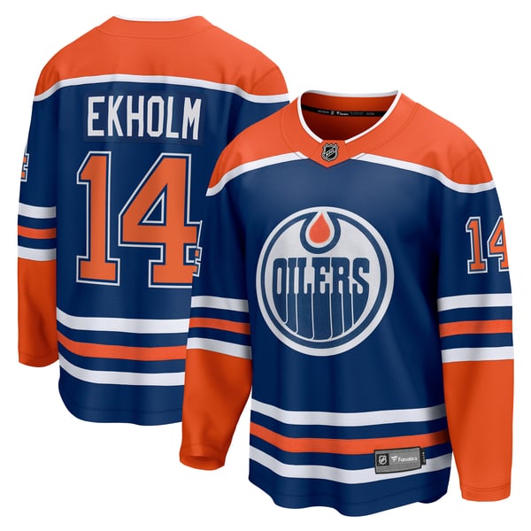 Men's Edmonton Oilers Mattias Ekholm Fanatics Royal Home Breakaway Jersey - Image 2
