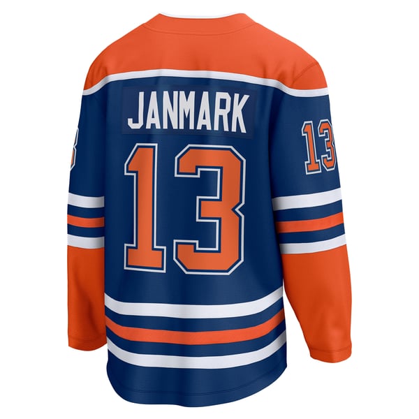 Men's Edmonton Oilers Mattias Janmark Fanatics Royal Home Breakaway Jersey - Image 4