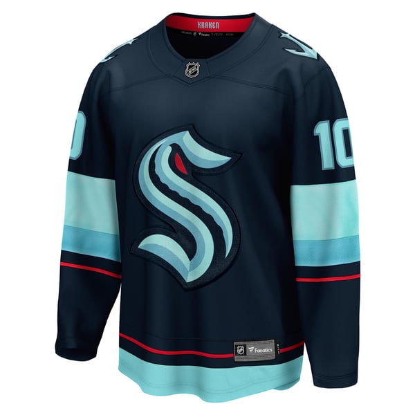 Men's Seattle Kraken Matty Beniers Fanatics Deep Sea Blue Premier Breakaway Player Jersey - Image 3