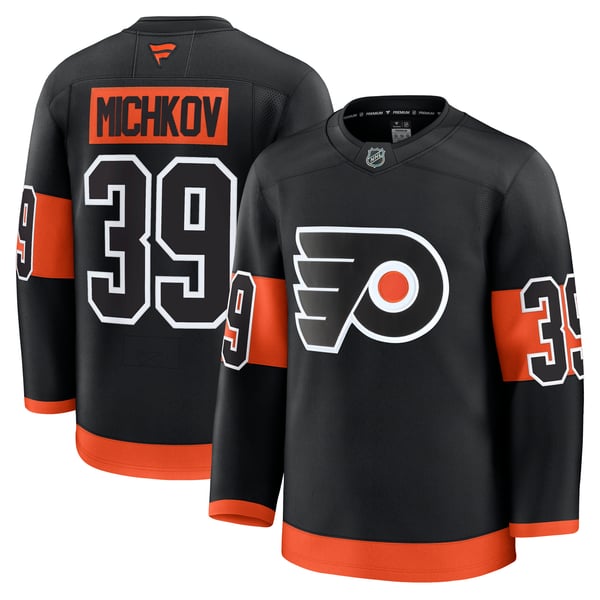 Men's Philadelphia Flyers Matvei Michkov Fanatics Black Alternate Premium Jersey - Image 1