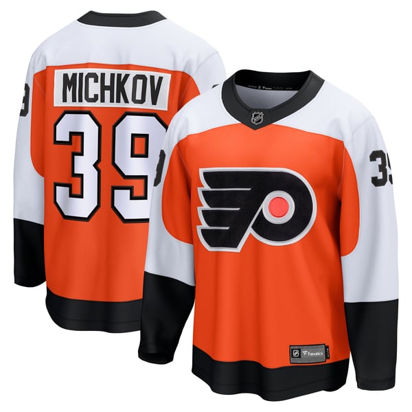 Men's Philadelphia Flyers Matvei Michkov Fanatics Orange Home Premier Breakaway Player Jersey - Image 1