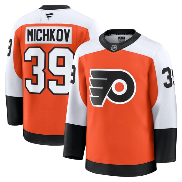 Men's Philadelphia Flyers Matvei Michkov Fanatics Orange Home Premium Jersey - Image 1