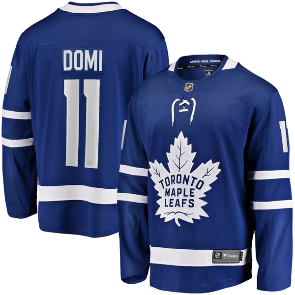 Men's Toronto Maple Leafs Max Domi Fanatics Blue Home Breakaway Jersey - Image 1