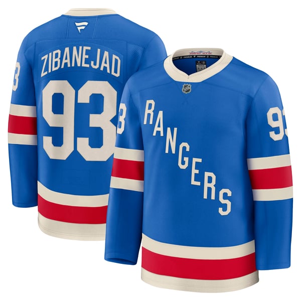 Men's New York Rangers Mika Zibanejad Fanatics Blue Centennial Premium Jersey - Image 2