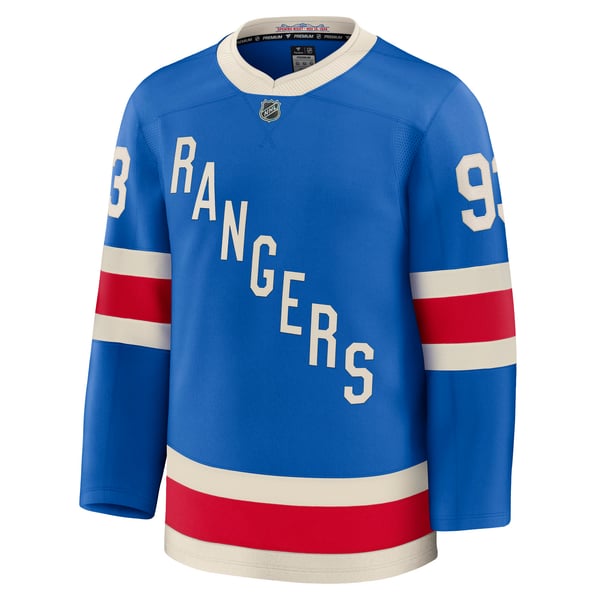 Men's New York Rangers Mika Zibanejad Fanatics Blue Centennial Premium Jersey - Image 3